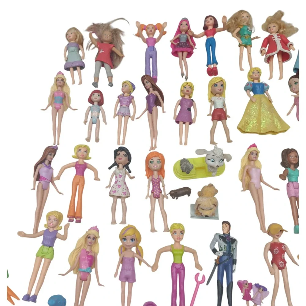 Mini Princess Polly Pocket Doll Mix + Rubber Clothes, Shoes, bags, hats, 100's‎